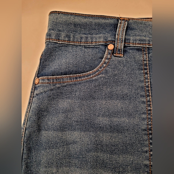 Nine West Blue Denim Midi Skirt Maple - Picture 7 of 9